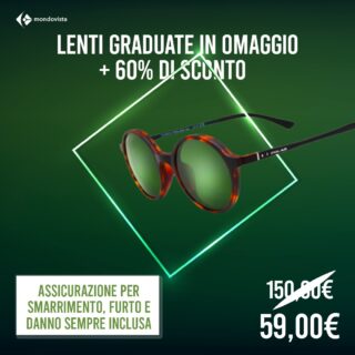 👓 E se ti dicessimo che, su tutte le montature da vista, le lenti sono gratuite? 

Su Mondovista.shop fioccano le offerte: è il momento giusto per acquistare le tue marche preferite 👇🏻

✔️Assicurazione per Smarrimento, furto e danno dal valore di 100€ sempre inclusa.
✔️Montature delle migliori marche scontate fino al 70% e Lenti da vista Omaggio.
✔️ Pagamento alla consegna o in 3 rate senza interessi.

🏃‍♂️ Non ci pensare troppo: vai sul nostro sito e assicurati i migliori modelli a prezzi imbattibili

#mondovista #mondovistashop #occhialidavista #promo #lenti #assicurazione #montaturevista