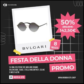 💕 PROMO FESTA DELLA DONNA 💕
Per te i migliori LUXURY BRAND scontati al 50%!

 ▶️ Scorri il post e scopri un'anteprima della nostra selezione
 ▶️ Visita il sito e scopri TUTTA la selezione realizzata esclusivamente per te ⬇️ 
 💻 www.mondovista.shop 

Ma non dimenticare, solo con Mondovista hai:

✅ Assicurazione per Smarrimento, Furto e Danno sempre inclusa!
✅ Montature delle migliori marche scontate fino al 70% 
✅ Pagamento alla consegna e in 3 rate senza interessi 

Cosa aspetti? 😎
www.mondovista.shop
