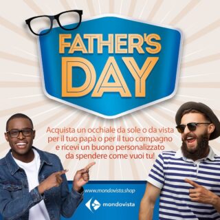 👨‍👦‍👦 FATHER'S DAY 👨‍👦‍👦
Acquista un occhiale da sole o da vista per il tuo Papà o il tuo compagno e ricevi SUBITO un buono sconto PERSONALIZZATO, da spendere sul nostro sito web www.mondovista.shop 💻

⚠️ Il buono sconto puoi utilizzarlo quando vuoi, senza limiti di tempo.

E ricorda ⬇️
✅ Assicurazione per Smarrimento, Furto e Danno sempre inclusa!
✅ Montature delle migliori marche scontate fino al 70% 
✅ Pagamento alla consegna e in 3 rate senza interessi 

Cosa aspetti? Sorprendi l'Uomo della tua vita con un regalo speciale! 
🌐 www.mondovista.shop

#sunglasses #mondovista #occhiali #occhialidasole #occhialidavista #promo #fathersday #regalo #gift #madeinitaly #luxurybrand #luxury